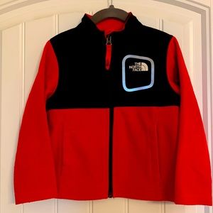 Boys TNF red Denali fleece coat. Size 3T